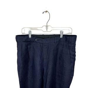 Cifonelli Formal Mens 34 x 31 Dress Pleated Pants Italy Navy Blue Slacks